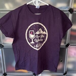 Crazy Shirts Apres Ski Winery Graphic Blackberry Dyed T-Shirt Women’s XL NWT